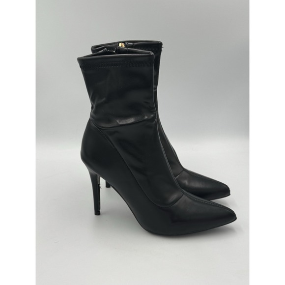 Women's Black Pointed Toe Stiletto Heel Ankle Boots Size 38 (US 7.5) - Picture 1 of 8